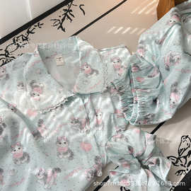 24110娃娃领猫咪双长