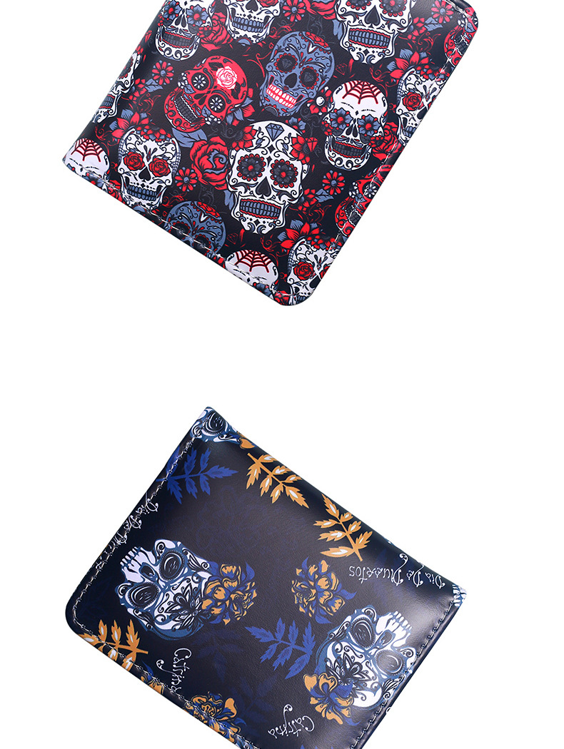 37g Weight Nylon Lining Material Open Closure Type Small Wallets Bags Type 1 Piece Quantity Holiday, Party Occasion PVC Material Halloween Festival Skull Pattern All Seasons Season Unisex Gender Printing Design Retro, Cool Style Style Square Shape Unisex Skull PVC Open Small Wallets 12