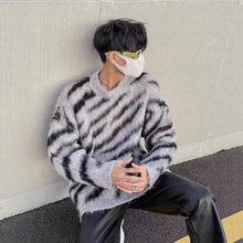 冷淡风软糯韩版毛毛男慵懒风高级感韩系2025冬新款针织衫上衣