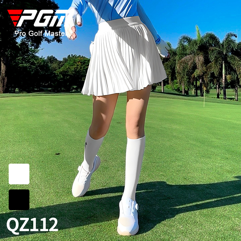 PGM Golf Ladies Short Skirt Pleated Skirt Chiffon Light Yarn Stretch Belt Skirt Sports Skirt Manufacturers
