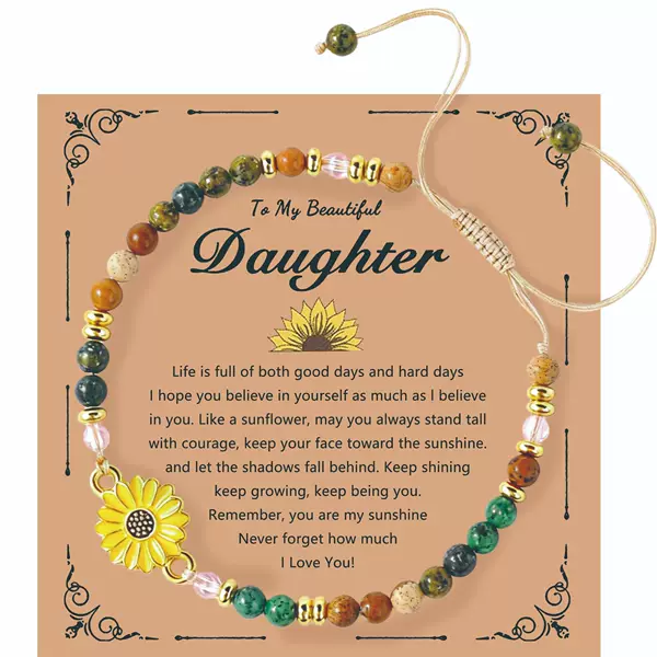 Factory New Vintage-Style Bead Bracelets, European and American Stone Export Bracelets, Woven Sunflower Natural Stone Bracelets