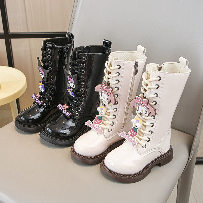 Длинные сапоги для девочек осень-зима 2024 новые детские сапоги Martin Chao Cool Girl Плюс бархат теплые сапоги для средних и старших детей