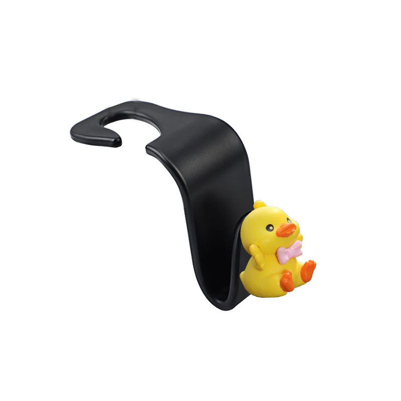 Gancho del asiento del patito amarillo de la celebridad de Internet Gancho pequeño del automóvil Gancho del automóvil Suministros de almacenamiento del automóvil Asiento trasero