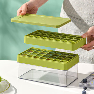 Large capacity ice cube ice mold ice box home press diy with lid double plastic ice storage box wholesale