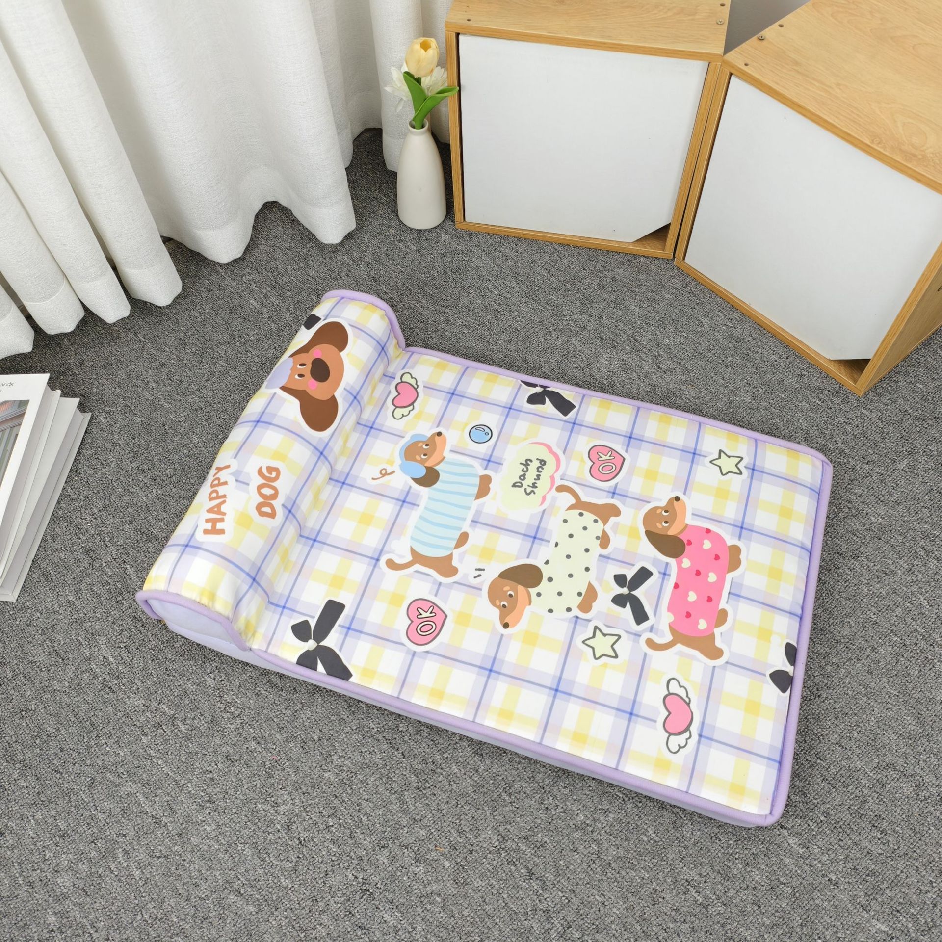 파란색과 노란색 격자 무늬