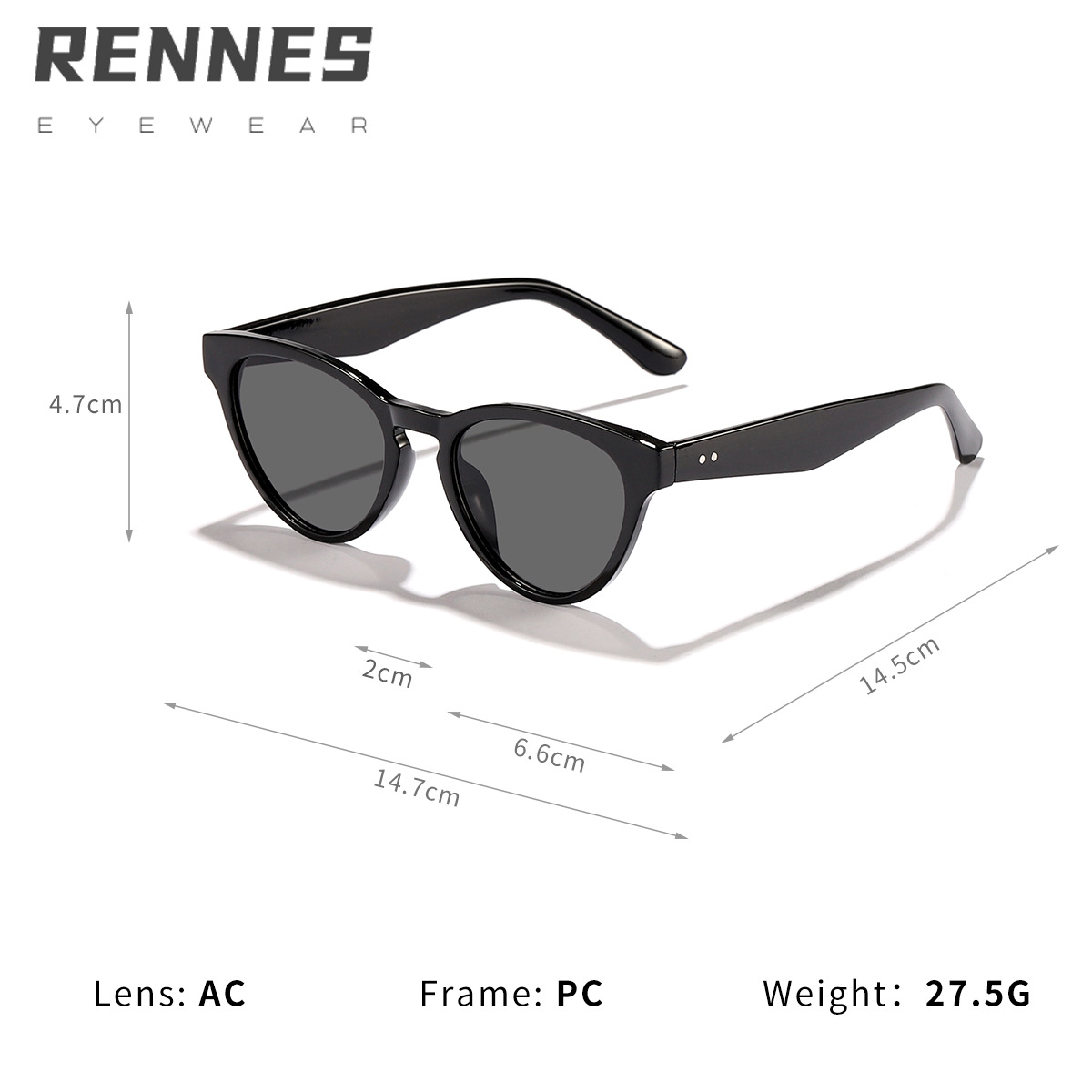 Nuevas gafas de sol pequeñas con ojos de gato retro al por mayor transfronterizas