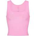Pink/u collar threaded vest