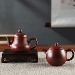 Chaozhou Zhuni hand-pulled teapot, pure handmade purple clay teapot, small capacity teapot, tea set, small tea set, fully handmade tea set