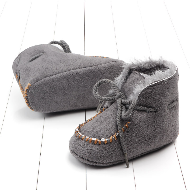 Winter cotton boots 0-1 year old male and female with plush insulation snow soft soled baby walking shoes 2245_voghion.com