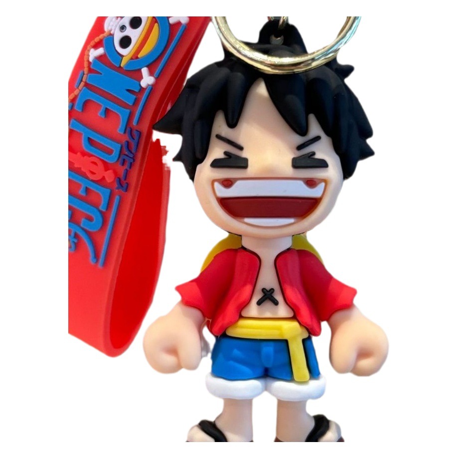 Crossing One Piece Keychain tarjeta Luffy muñeca tridimensional bolsas de coches colgantes de llaves pequeños regalos al por mayor
