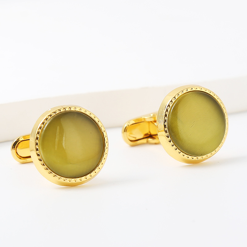 neue runde Manschettenknöpfe mit Diamantkristall, modische, hochwertige Manschettenknöpfe aus Zirkon_voghion.com