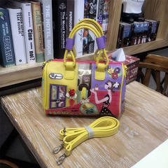 大量批發女包包手提斜挎包2024新款歐美PU女式包袋創意波士頓包