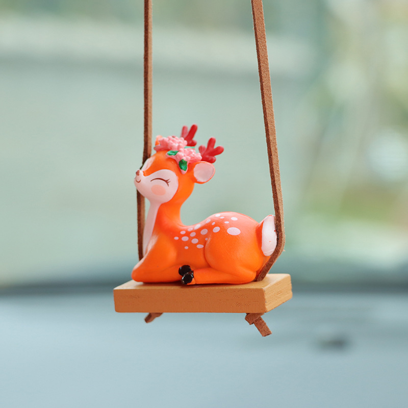 Yilu Shunfeng cartoon sika deer Car Rearview Mirror car pendant car decoration supplies car pendant pendant