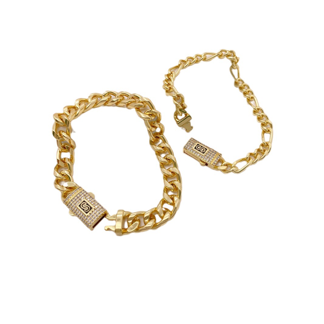 Layered Statement Necklace Gold Metal Chain Chunky Hip Hop Style_voghion.com