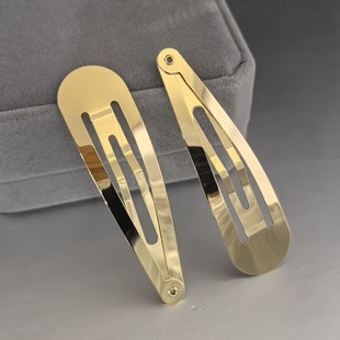 Thickened 7cm golden stainless steel water drop BB clip hair clip color retention handmade hair accessories diy hair clip material accessories wholesale