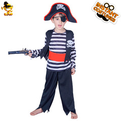 子供用男性用ストライプ海賊服化粧舞踏会舞台衣装ハロウィーンコスプレ衣装
