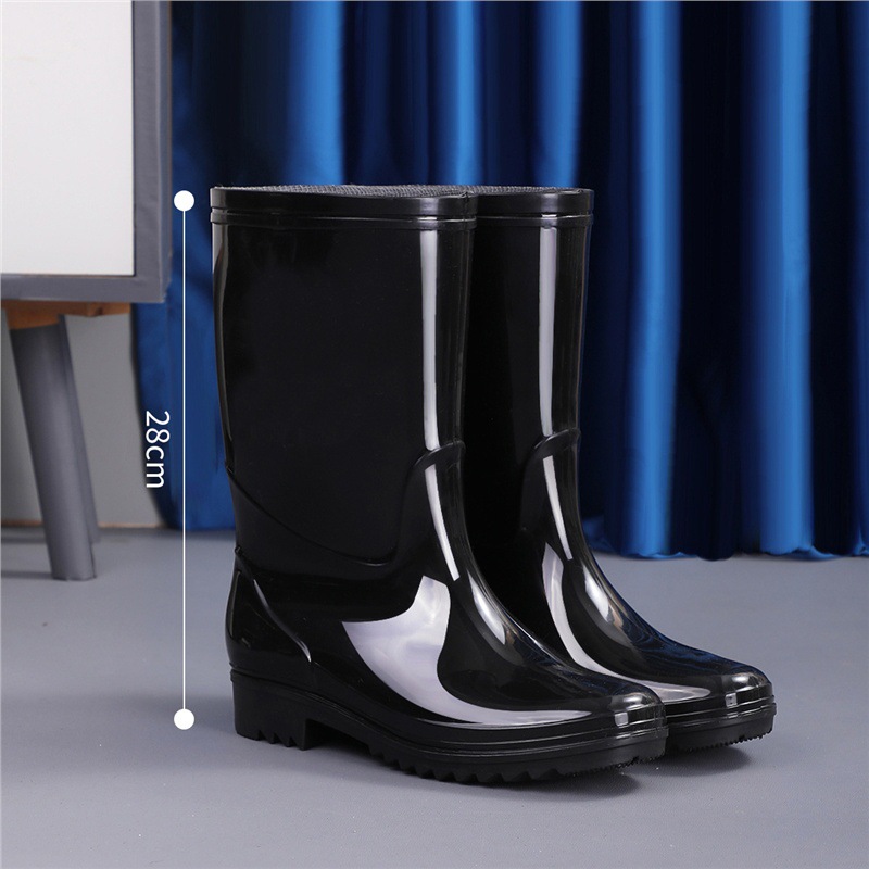 Comercio exterior de alto tubo de protección laboral para hombres zapatos de lluvia gruesos zapatos de lluvia impermeables al aire libre anti-deslizante extra alto calentamiento de lana zapatos de agua