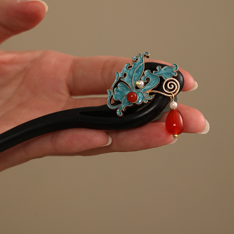 나비 번트 블루 물방울 [천연 백단]