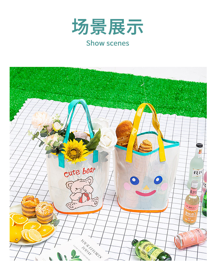 Cartoon Pvc Transparent Portable Shopping Storage Bag Wholesale Nihaojewelry display picture 2