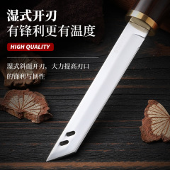 【Dinghai Shenzhin】Damascus Pattern Mini Knife Outdoor Convenient Sharp Fruit Knife Play Knife Eat Meat Knife