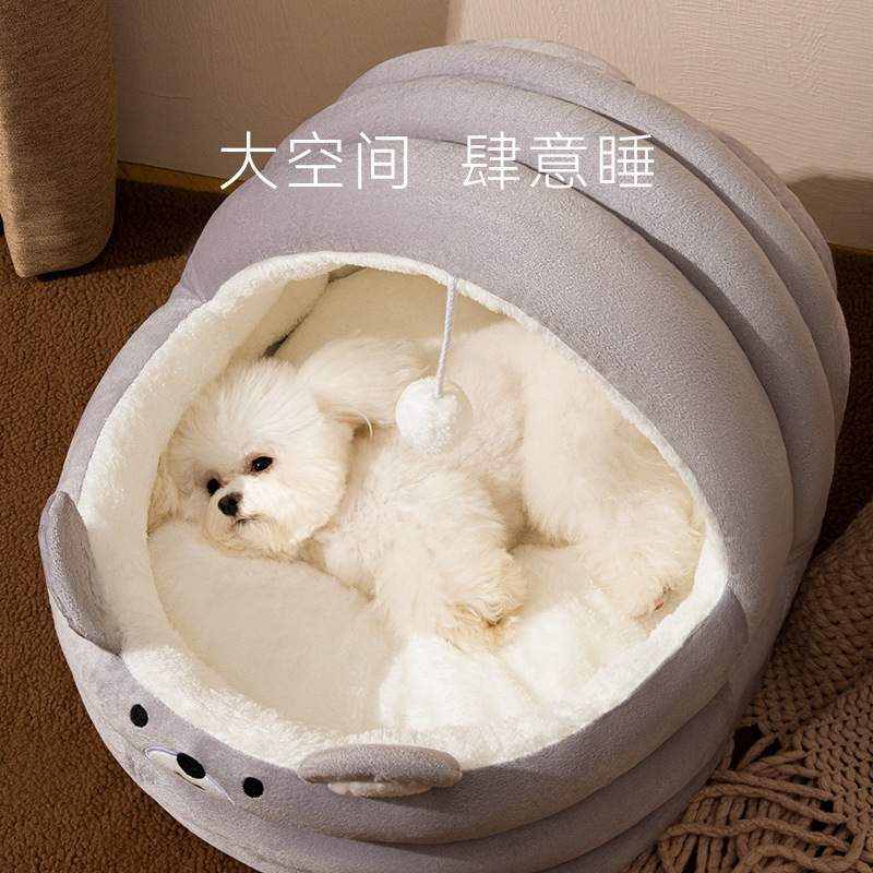 Casa general de perros de cuatro estaciones desmontable semicirrada cama de gato para perros pequeños y medianos que cama de panda para mascotas