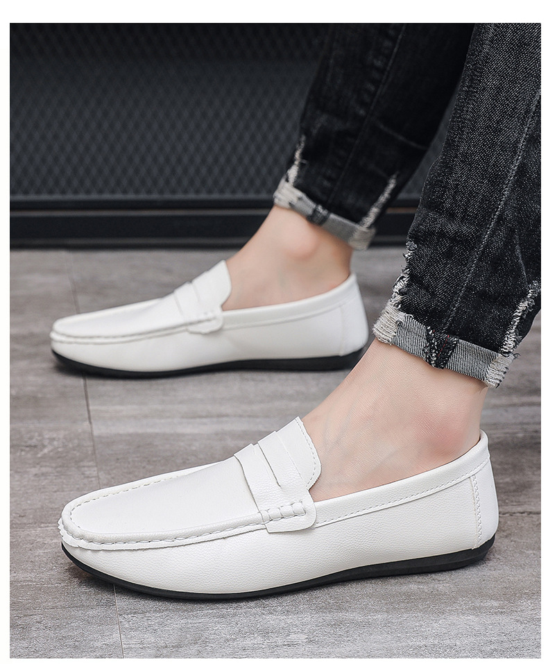 Men's casual leather shoes Soft soft soled shoes men's foot casual loafers_voghion.com