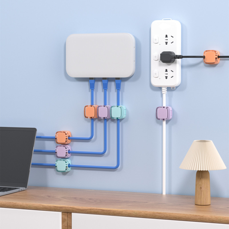 磁気デスクトップケーブルマネージャー、データケーブルストレージ、ベッドサイド充電ケーブルホルダー、ネットワークケーブルクリップ、壁面整理バックル|undefined