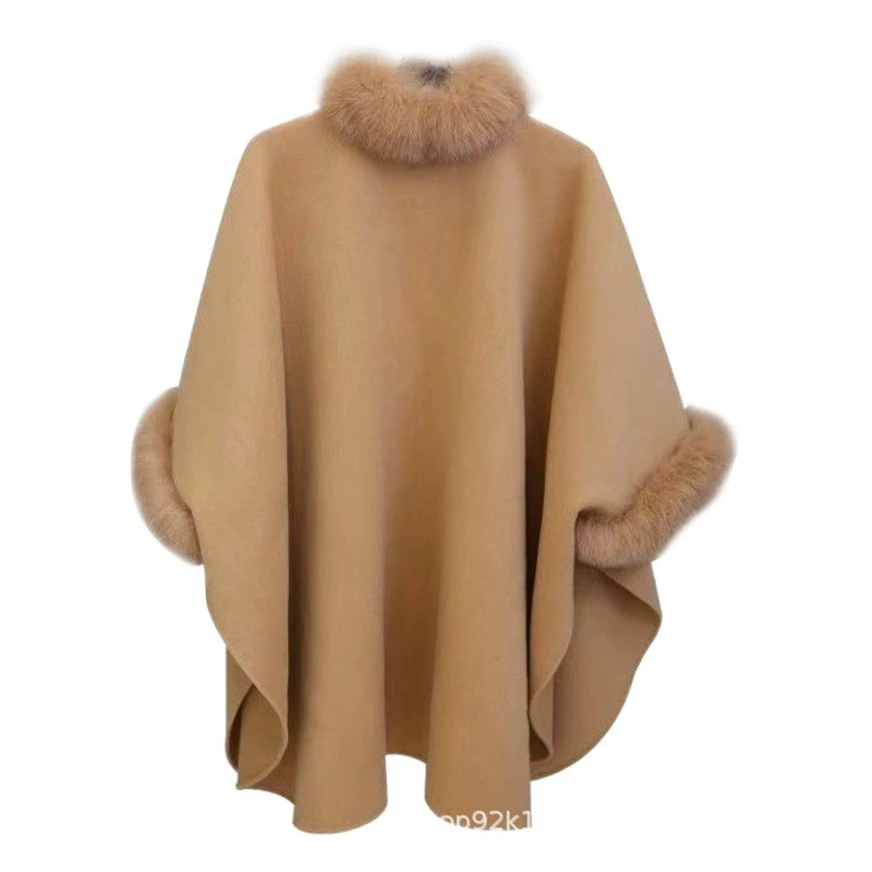 Большие размеры, пухлая шерстяная накидка для девочек, осень и зима, новое кашемировое пальто, женское элегантное высококачественное шерстяное пальто в стиле Хепберн