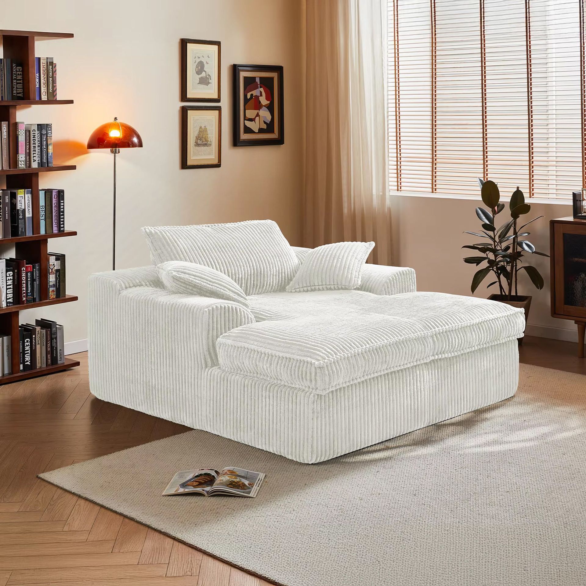 Sofá de compresión de vacío sin hueso de seda de seda de seda blanca de alta densidad esponja sofá integral