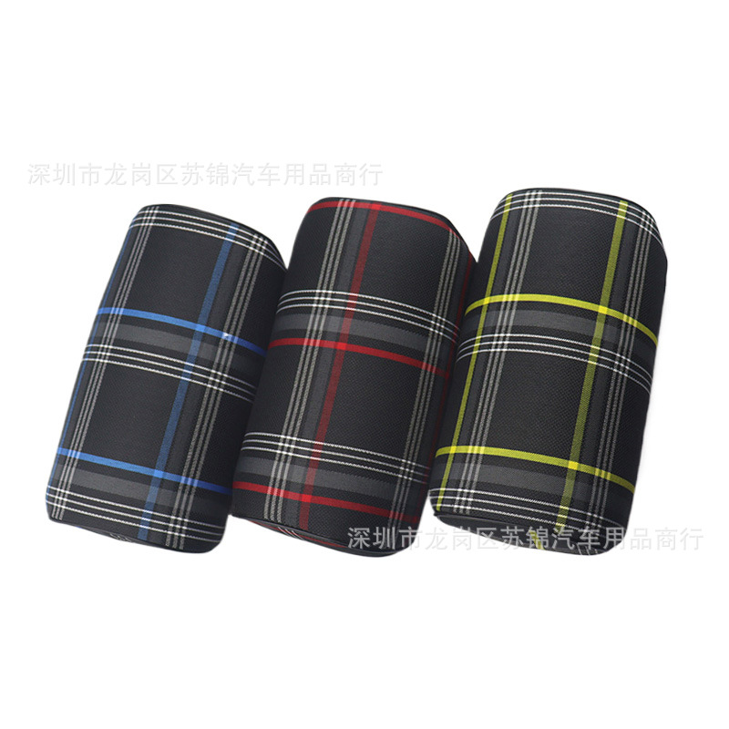 Cross-Border Hot-Selling Car Headrest Cervical Spine Neck Protection Pad Car Plaid Headrest Neck Protector Universal Striped Headrest