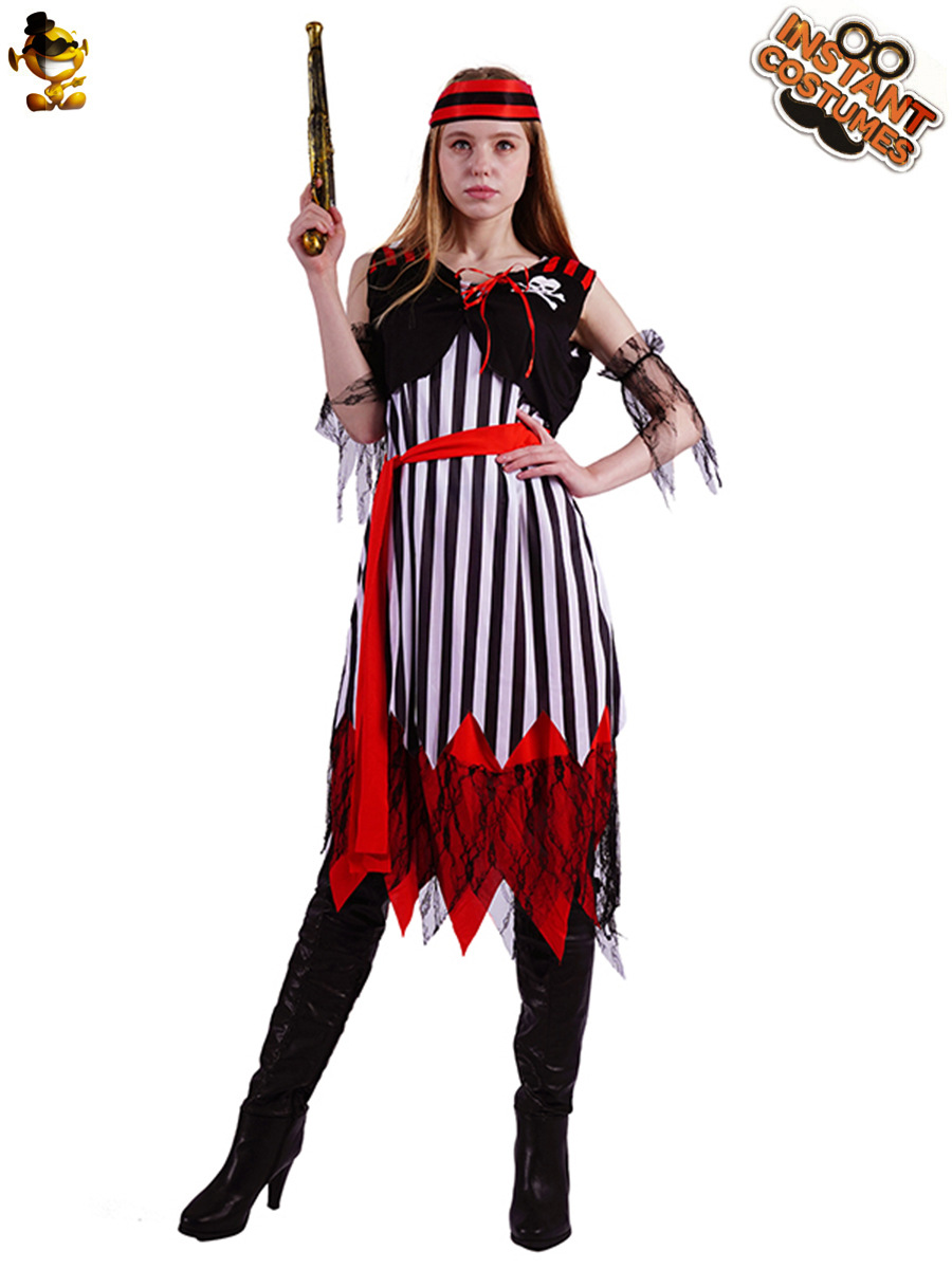 Adultos hombres y mujeres pareja película de Halloween pirata traje del Partido Pirata juego de rol ropa del funcionamiento de la etapa image 4
