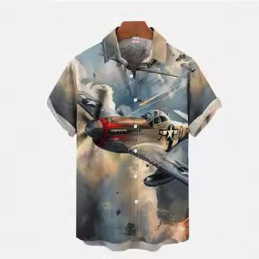 AliExpress cross-border fighter series 3D digital printing cross-border foreign trade men's Hawaiian shirt short sleeve wholesale AliExpress cross-border fighter series 3D digital printing cross-border foreign trade men's Hawaiian shirt short sleeve wholesale