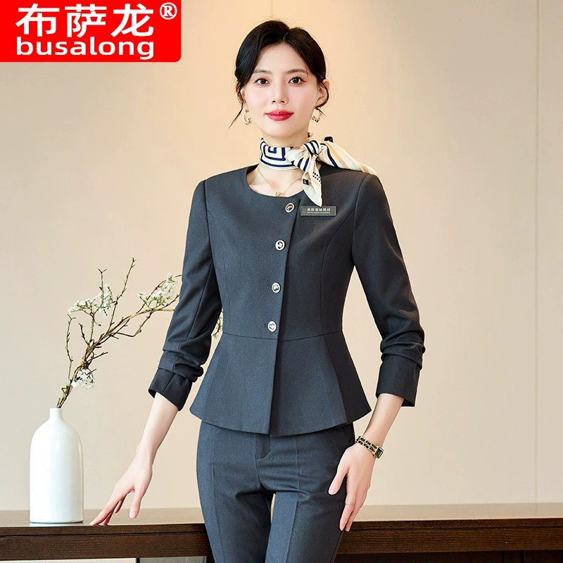2024 новый стиль busalong busalong женский длинный рукав профессиональный костюм брюки костюмный костюм рабочая одежда женщина 2485