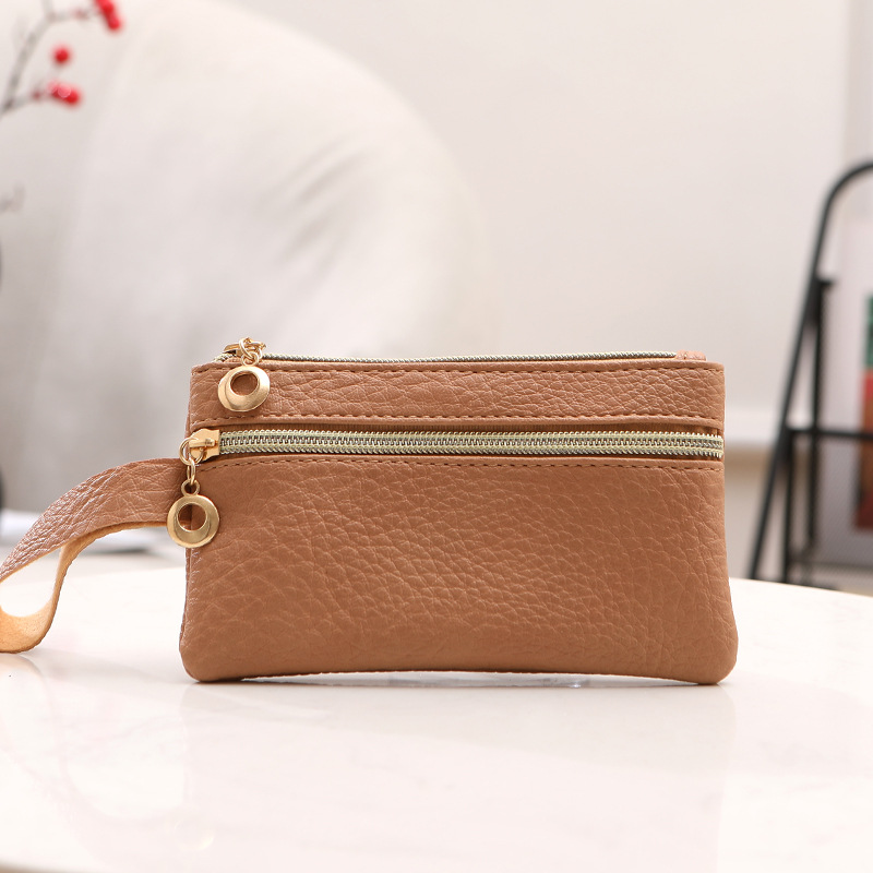 Monedero de mujer con patrón de lichi de moda de cuero de imitación de punto transfronterizo, bolso de embrague largo, monedero multifuncional de gran capacidad