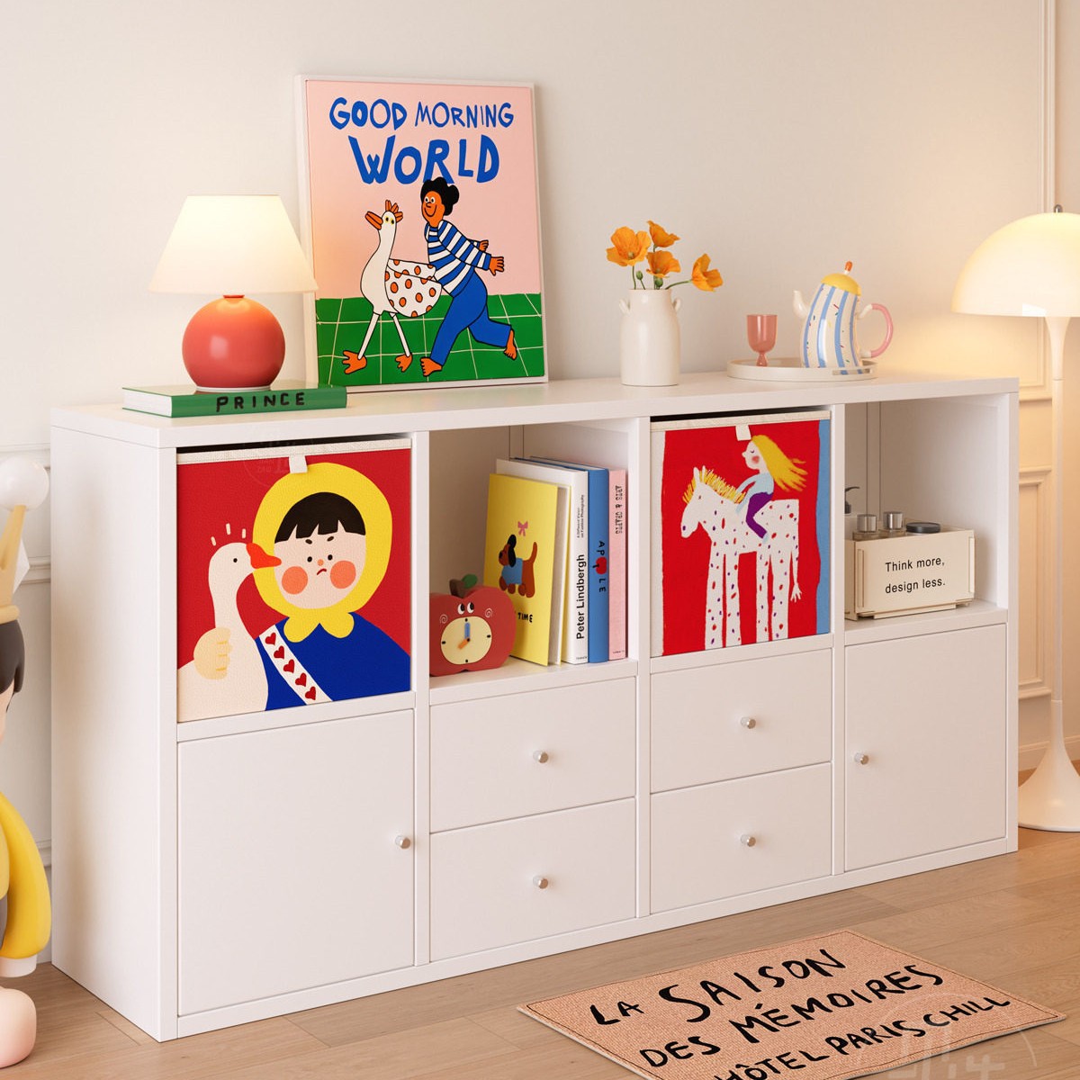 Carefully Selected Steel Bookcases, Floor-Standing Storage Cabinets, Kalek Combination Cabinets, Grid Cabinets, Integrated Wall-Mounted Children's Bookcases for Storage