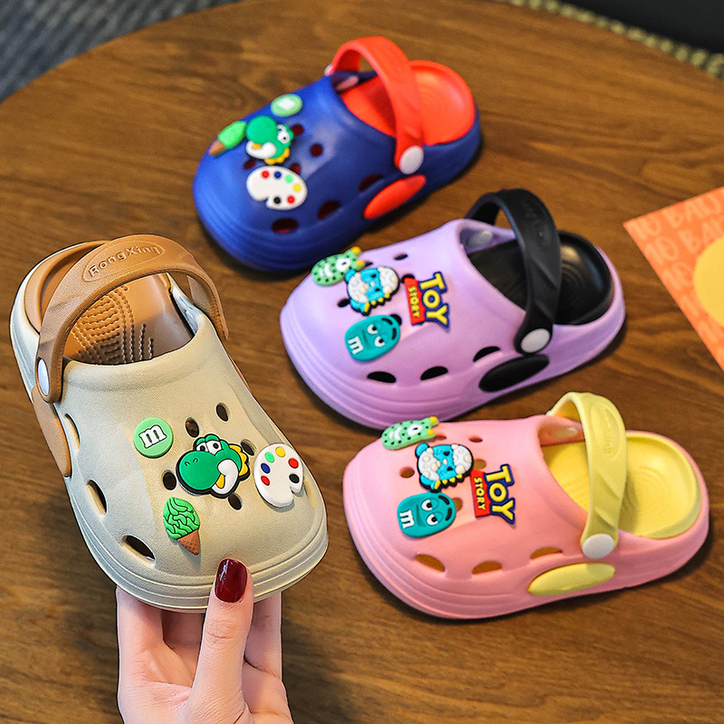 EVA summer new cute cartoon boys and girls hole shoes non-slip wear-resistant breathable home hole shoes