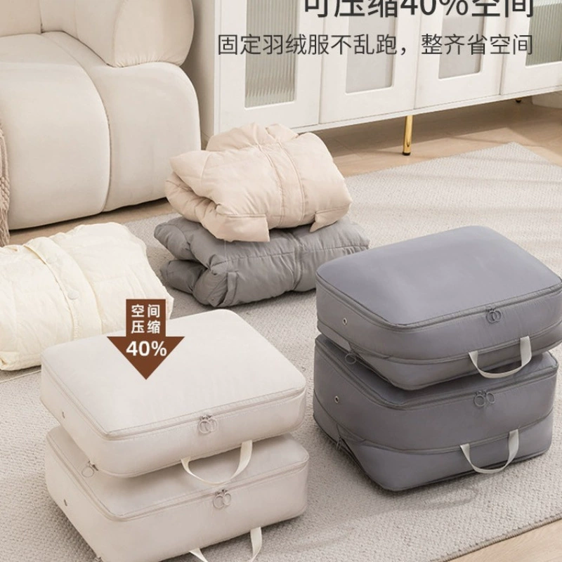 Down jacket, storage bag, handheld suitcase for traveling, cloth bag