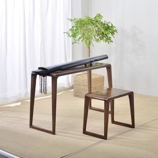 Chinese Solid Wood Elm Table and Stool Resonance Guqin Chinese Calligraphy Modern Zen Simple Antique Desk Guzheng Table