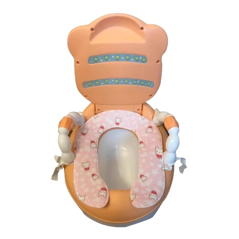 Cojín de inodoro infantil, inodoro de invierno para niños, collar de algodón de peluche caliente, cojín de inodoro pegado para bebés