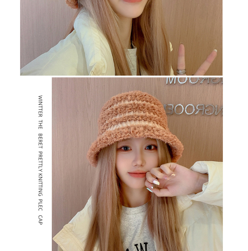 Gebreide bucket hat voor dames herfst en winter stijlvol_voghion.com