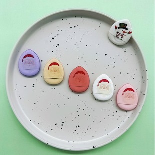New small size Air Cushion Fingertips Mini Finger Powder Puff Concealer Christmas Series Drop-shaped Wet and Dry Service