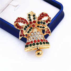 圣诞节胸针创意镶钻圣诞树花环鹿雪橇靴欧美跨境爆款配饰工厂货源