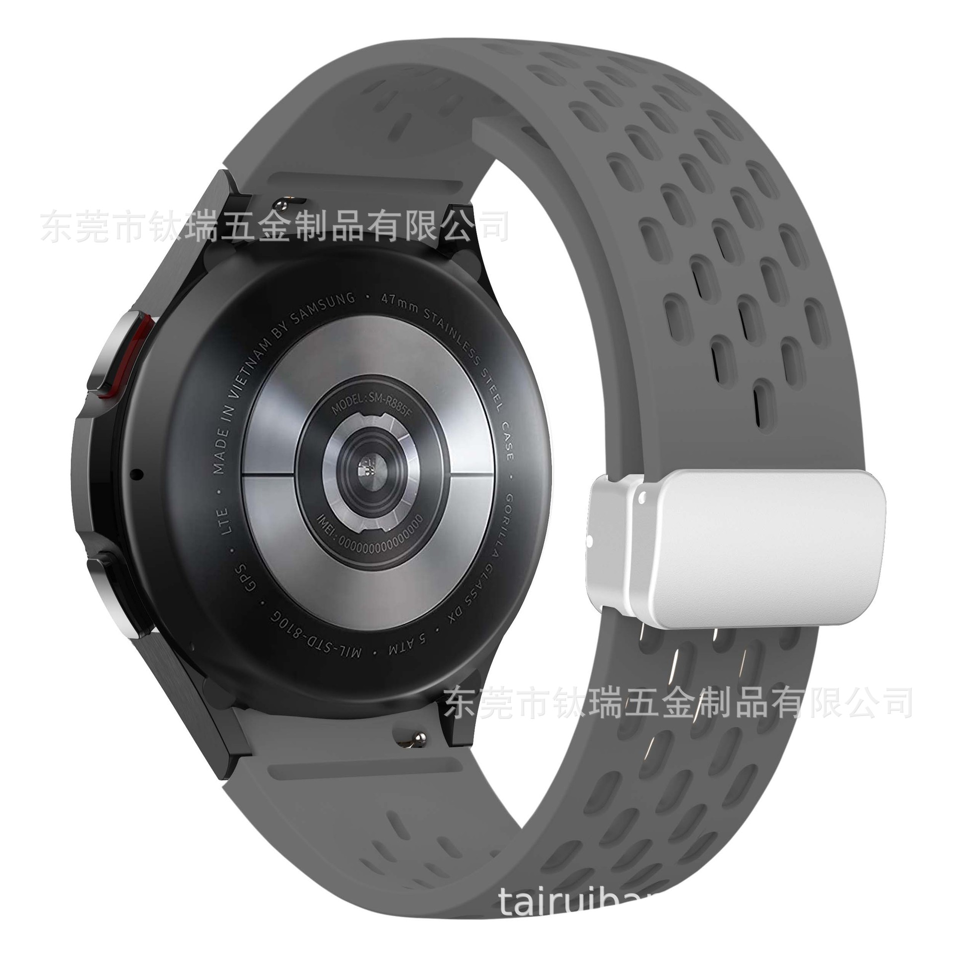 Adecuado para Samsung Galaxy watch6 correa de silicona malla transpirable watch6/5 magnética plegable hebilla Correa