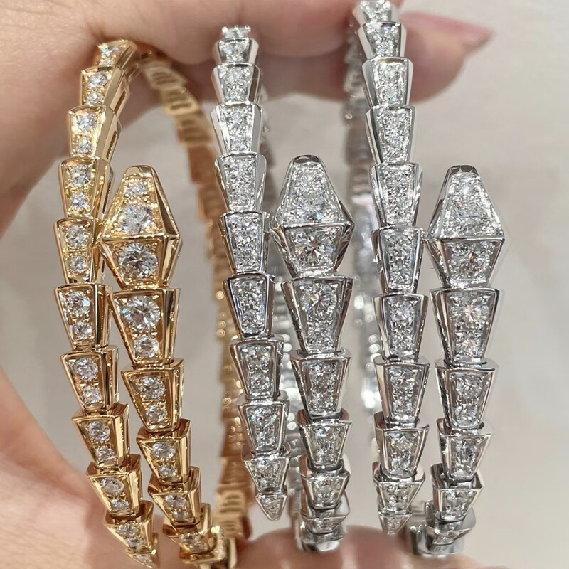 Baojia High Version Snake Bracelet Full Diamond Elastic Opening Snake Bone Bracelet Women's Bracelet Live Broadcast Exclusive Dropshipping