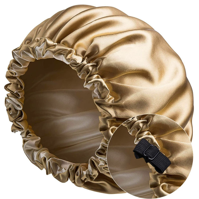 Сонная шляпа Saton двуслойная двусторонняя атласная ночная шапка,oversized регулируемая 33–34 см