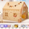 Long tent, pillow, rattan lamp, cotton balls with butterfly