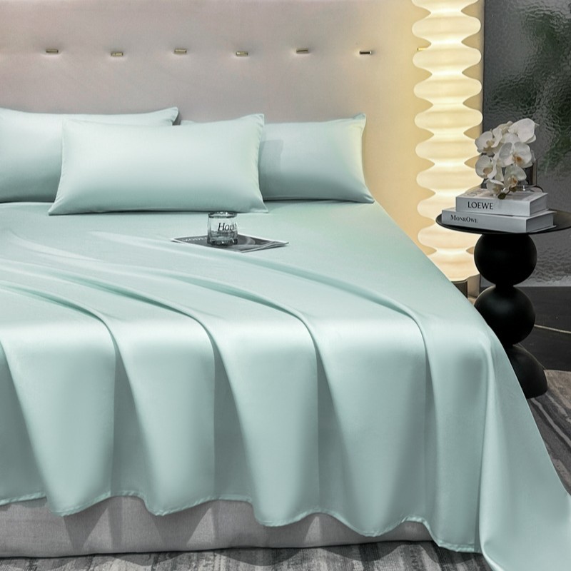 Nuevas sábanas de seda de una sola pieza de verano fresco edredón funda de almohada individual cama individual seda de hielo juego de seda de tres piezas 2025 nuevo