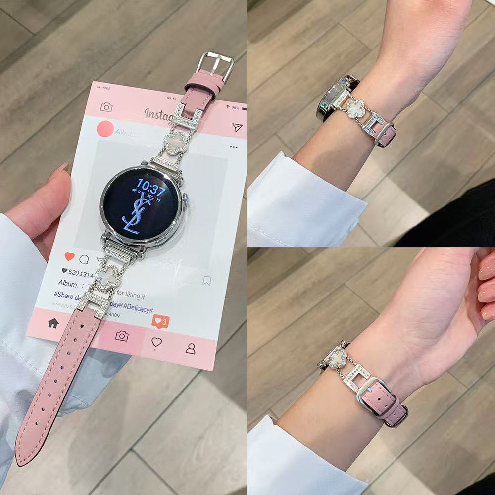 핑크 벨트 + 별빛 다이아몬드 네잎 클로버