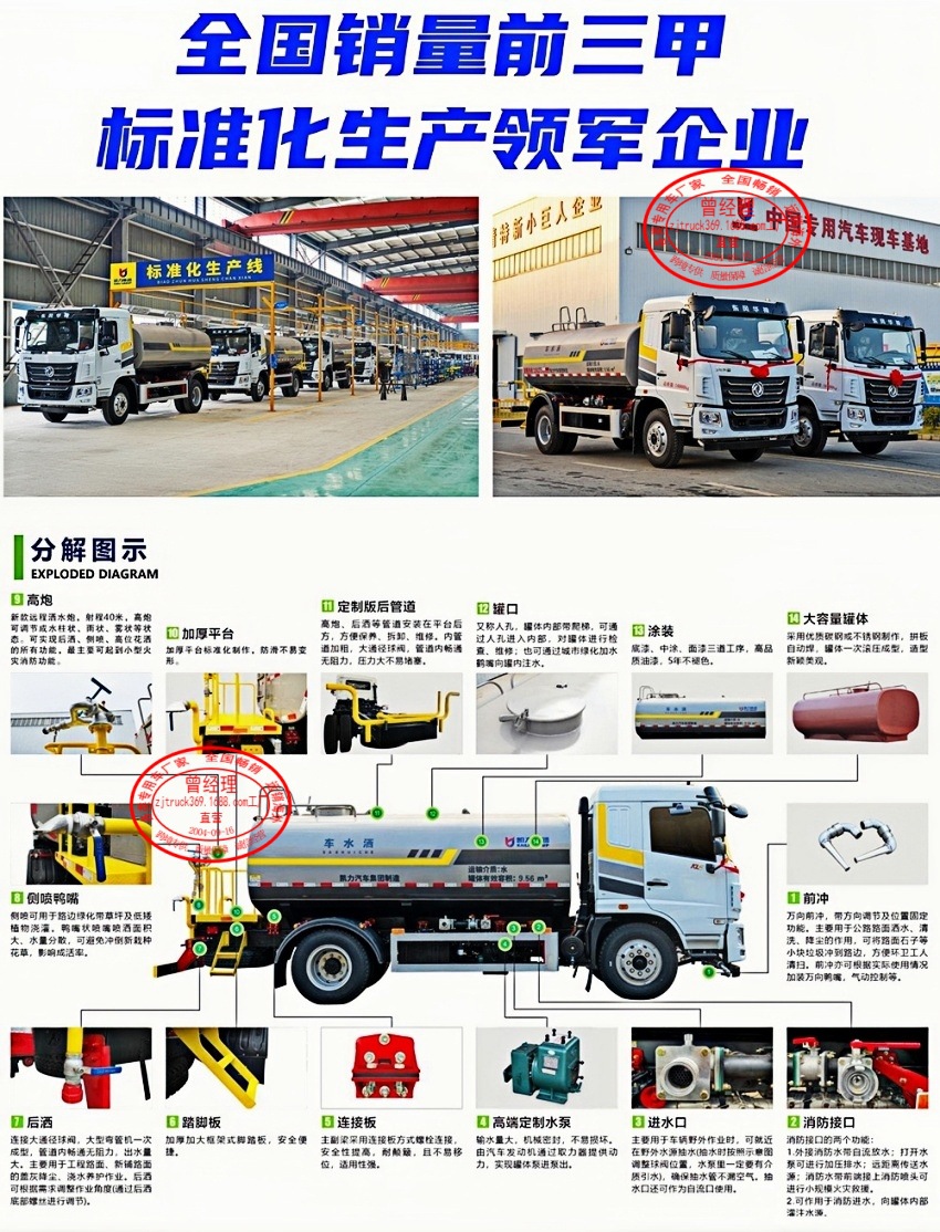 Dongfeng New Energy 10-Ton Sprinkler Truck Pure Electric Sanitation Sprinkler Truck Price Multi-Functional Drought-Resistant Sprinkler Truck Manufacturer