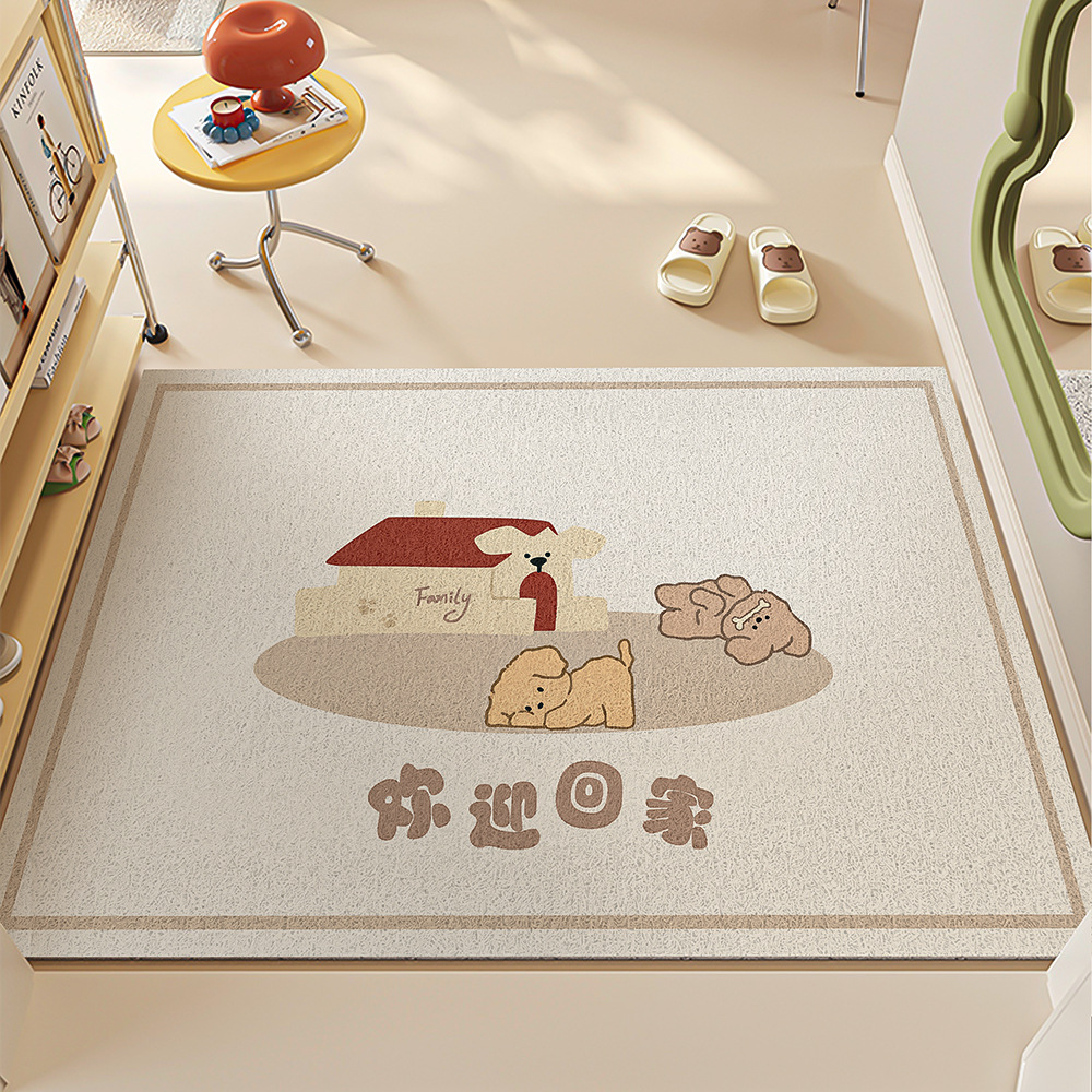 2025 nueva puerta de entrada alfombra de piso puerta de entrada alfombra antideslizante anillo de seda resistente al desgaste puerta de entrada alfombra